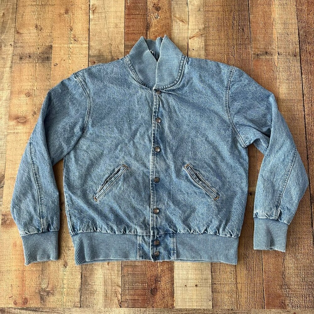 Vintage Tyca Men's 3 Horse Embossed Denim Button Up Jacket -L
